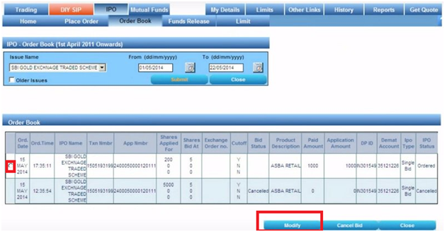 12. IPO Application Modification