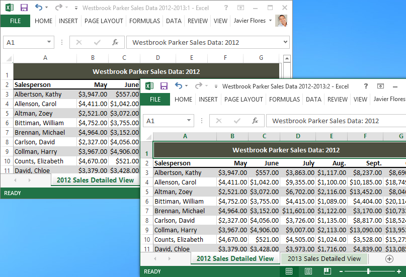 2. Excel workbook setup